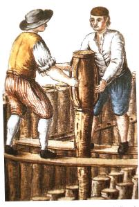 Pile-drivers by Giovanni Grevembroch, public domain, via Wikipedia Commons