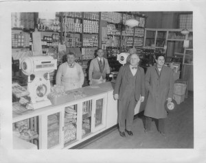 Italian-American Cooperative of Clifton, NJ. Behind counter: left, Charles Bertolotti, mgr.; right: "Rennie", head butcher.